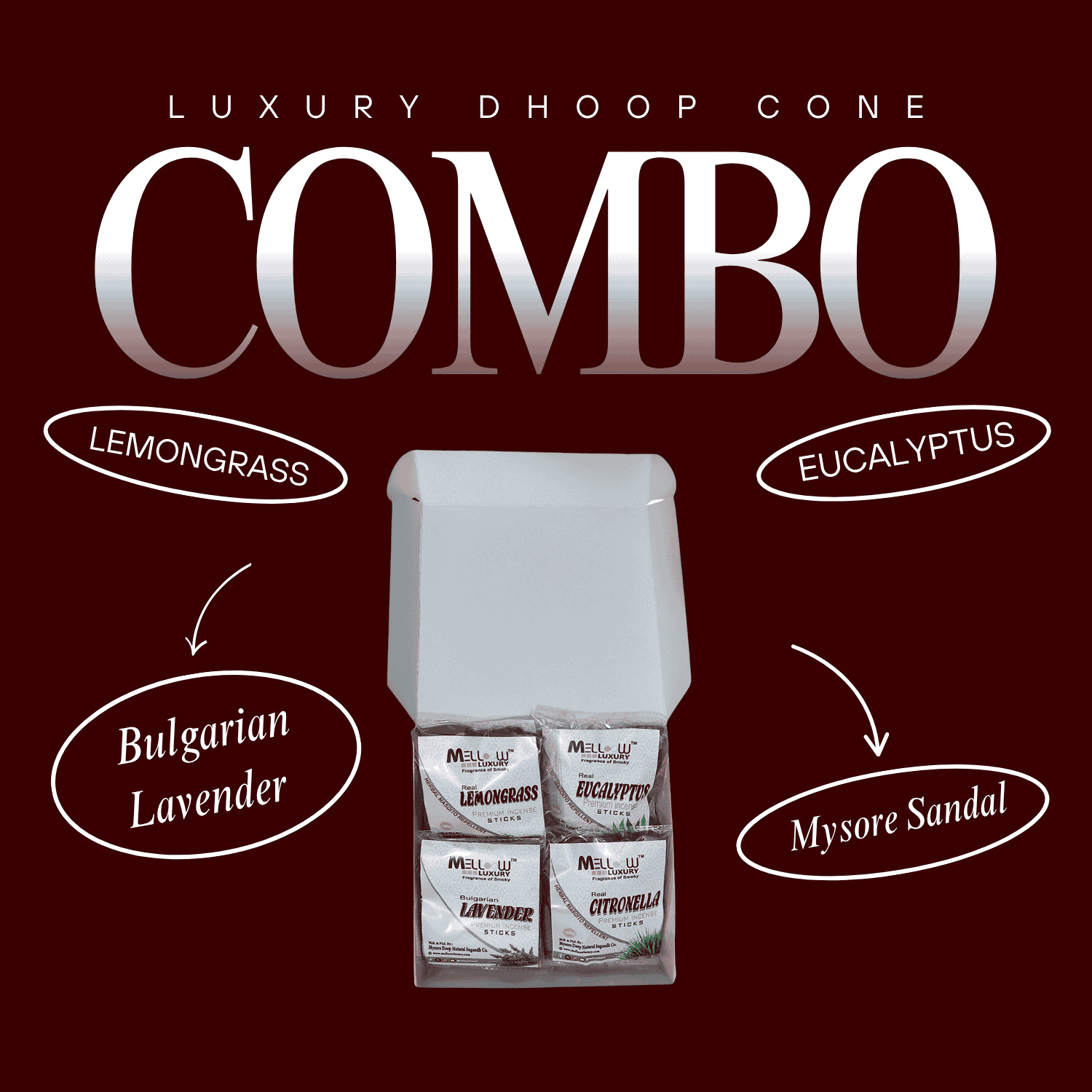 Melloow Luxury Rose Loban Guggul Mysore Sandal (1) Melloow Luxury Rose Loban Guggul Mysore Sandal