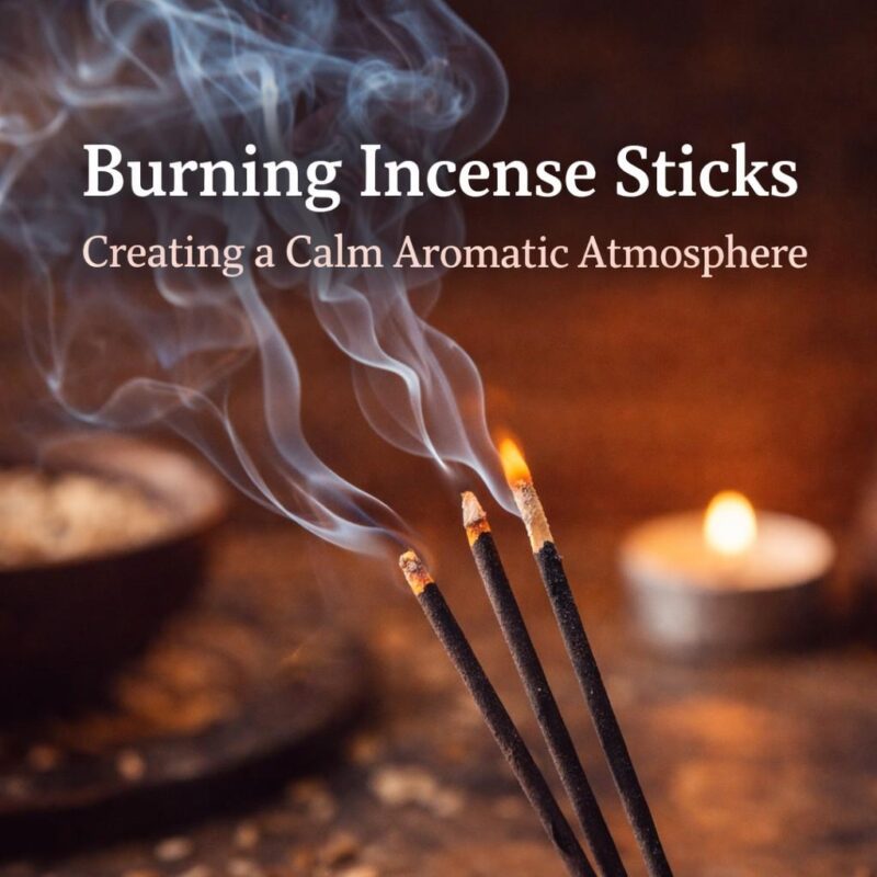 Burning Incense Sticks Creating a Calm Aromatic Atmosphere